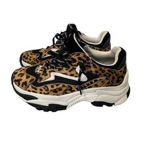 ASH Leopard Print Chunky Platform Sneakers US Sz 7 Sz 38 y2k Grunge‎ Rock n Roll